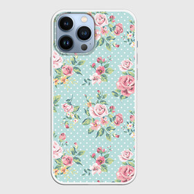 Чехол для iPhone 13 Pro Max с принтом Цветы ретро 1 в Рязани,  |  |   | винтаж | прованс | роза | роспись | узор | цветок | цветы