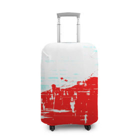 Чехол для чемодана 3D с принтом Потертая краска в Рязани, 86% полиэфир, 14% спандекс | двустороннее нанесение принта, прорези для ручек и колес | красный | яркий