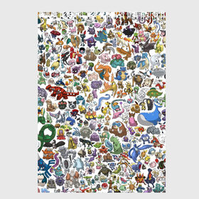 Скетчбук с принтом Покемоны в Рязани, 100% бумага
 | 48 листов, плотность листов — 100 г/м2, плотность картонной обложки — 250 г/м2. Листы скреплены сверху удобной пружинной спиралью | go | pokemon | покемон | популярное