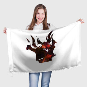 Флаг 3D с принтом Shadow Fiend в Рязани, 100% полиэстер | плотность ткани — 95 г/м2, размер — 67 х 109 см. Принт наносится с одной стороны | 