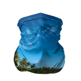 Бандана-труба 3D с принтом Шикарный пляж в Рязани, 100% полиэстер, ткань с особыми свойствами — Activecool | плотность 150‒180 г/м2; хорошо тянется, но сохраняет форму | вода | голубое небо | жара | загар | зной | каникулы | купание | море | океан | отдых | отпуск | пальмы | песок | приключение | путешествие | туризм