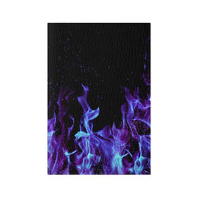 Обложка для паспорта матовая кожа с принтом Синий огонь в Рязани, натуральная матовая кожа | размер 19,3 х 13,7 см; прозрачные пластиковые крепления | Тематика изображения на принте: дым | разные | синий | цветные