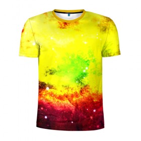 Мужская футболка 3D спортивная с принтом Космический взрыв в Рязани, 100% полиэстер с улучшенными характеристиками | приталенный силуэт, круглая горловина, широкие плечи, сужается к линии бедра | Тематика изображения на принте: вселенная | галактика | звезды