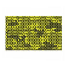 Бумага для упаковки 3D с принтом Кибер камуфляж 8 в Рязани, пластик и полированная сталь | круглая форма, металлическое крепление в виде кольца | Тематика изображения на принте: желтый | соты