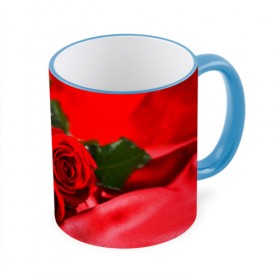 Кружка 3D с принтом Розы в Рязани, керамика | ёмкость 330 мл | Тематика изображения на принте: букет | красная | лепесток | разноцветная | роза | цветок