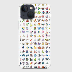 Чехол для iPhone 13 mini с принтом Wall в Рязани,  |  | bulbasaur | pikachu | pokemon | squirtle | бальбазар | пикачу | покемон | сквиртл