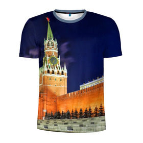 Мужская футболка 3D спортивная с принтом Кремль в Рязани, 100% полиэстер с улучшенными характеристиками | приталенный силуэт, круглая горловина, широкие плечи, сужается к линии бедра | moscow | russia | гордость | кремль | москва | отечество | родина | россия | столица
