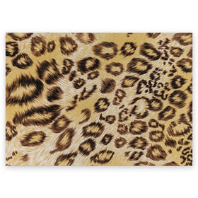 Поздравительная открытка с принтом Леопардовая ткань в Рязани, 100% бумага | плотность бумаги 280 г/м2, матовая, на обратной стороне линовка и место для марки
 | Тематика изображения на принте: гепард | гламур | леопард | мода | пятна | роскошь | ткань | точки | шерсть