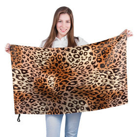 Флаг 3D с принтом Леопардовая шкура в Рязани, 100% полиэстер | плотность ткани — 95 г/м2, размер — 67 х 109 см. Принт наносится с одной стороны | гепард | гламур | леопард | мода | роскошь | шерсть