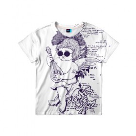 Детская футболка 3D с принтом Нежный ангел в Рязани, 100% гипоаллергенный полиэфир | прямой крой, круглый вырез горловины, длина до линии бедер, чуть спущенное плечо, ткань немного тянется | Тематика изображения на принте: ангел | граффити | музыка | новинки | популярное | хиппи