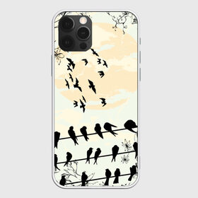 Чехол для iPhone 12 Pro Max с принтом Темная стая в Рязани, Силикон |  | Тематика изображения на принте: ворон | закат | ласточки | новинки | популярное | птицы | темнота
