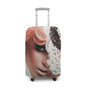 Чехол для чемодана 3D с принтом Lady Gaga в Рязани, 86% полиэфир, 14% спандекс | двустороннее нанесение принта, прорези для ручек и колес | lady gaga | звезда | знаменитость | леди гага | музыка | певица