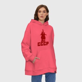 Худи SuperOversize хлопок с принтом СССР в Рязани, 70% хлопок, 30% полиэстер, мягкий начес внутри | карман-кенгуру, эластичная резинка на манжетах и по нижней кромке, двухслойный капюшон
 | коммунизм | коммунист | кпрф | кпсс | рабочий и колхозница | серп и молот | советский союз