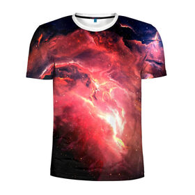 Мужская футболка 3D спортивная с принтом Космический взрыв в Рязани, 100% полиэстер с улучшенными характеристиками | приталенный силуэт, круглая горловина, широкие плечи, сужается к линии бедра | Тематика изображения на принте: 