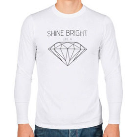 Мужской лонгслив хлопок с принтом Shine bright like a diamond в Рязани, 100% хлопок |  | bright | diamond | like | rihanna | shine | song | алмаз | бриллиант | песня | рианна | текст | хит | цитата