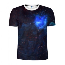 Мужская футболка 3D спортивная с принтом Холодная туманность в Рязани, 100% полиэстер с улучшенными характеристиками | приталенный силуэт, круглая горловина, широкие плечи, сужается к линии бедра | вселенная | галактика | звёзды | космическое пространство | космос | созвездие