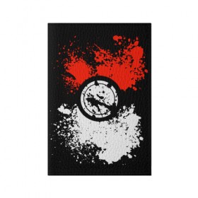 Обложка для паспорта матовая кожа с принтом Pokeball в Рязани, натуральная матовая кожа | размер 19,3 х 13,7 см; прозрачные пластиковые крепления | Тематика изображения на принте: 