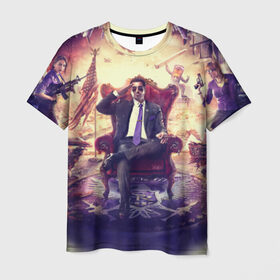 Мужская футболка 3D с принтом Saints Row в Рязани, 100% полиэфир | прямой крой, круглый вырез горловины, длина до линии бедер | Тематика изображения на принте: saints row | святые