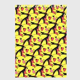 Скетчбук с принтом Pikachu в Рязани, 100% бумага
 | 48 листов, плотность листов — 100 г/м2, плотность картонной обложки — 250 г/м2. Листы скреплены сверху удобной пружинной спиралью | pikachu | pokeboll | pokemon | пикачу | покеболл | покемон