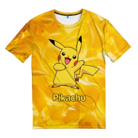 Мужская футболка 3D с принтом Pikachu в Рязани, 100% полиэфир | прямой крой, круглый вырез горловины, длина до линии бедер | pikachu | pokeboll | pokemon | пикачу | покеболл | покемон
