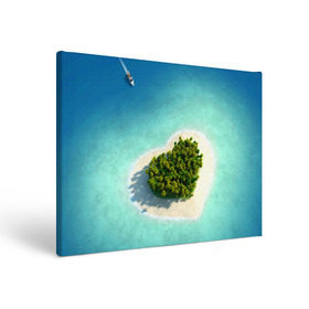 Холст прямоугольный с принтом Остров в Рязани, 100% ПВХ |  | Тематика изображения на принте: вода | дерево | лето | море | океан | остров | пальмы | песок | сердечко | сердце | синий