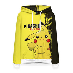 Женская толстовка 3D с принтом Pikachu Pika Pika в Рязани, 100% полиэстер  | двухслойный капюшон со шнурком для регулировки, мягкие манжеты на рукавах и по низу толстовки, спереди карман-кенгуру с мягким внутренним слоем. | go | pikachu | pokemon | го | пика | пикачу | покемон