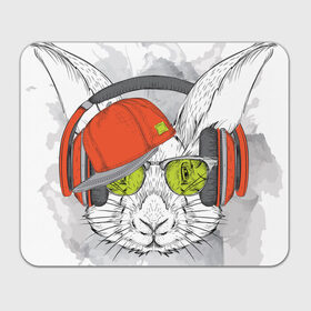 Коврик прямоугольный с принтом Стильный Кролик в Рязани, натуральный каучук | размер 230 х 185 мм; запечатка лицевой стороны | dj | music | rnb | животные | клубная | музыка