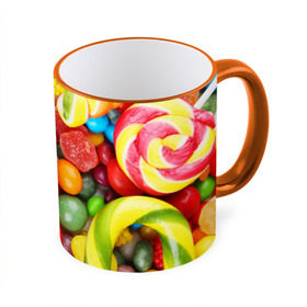 Кружка 3D с принтом Вкусняшки в Рязани, керамика | ёмкость 330 мл | вкуснотища | вкусняшки | глазурь | жевачка | карамель | карамельки | конфетки | конфеты | леденец | мармеладки | сахар | сладости