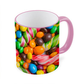 Кружка 3D с принтом Сладкоежка в Рязани, керамика | ёмкость 330 мл | вкуснотища | вкусняшки | глазурь | жевачка | карамель | карамельки | конфетки | конфеты | леденец | мармеладки | сахар | сладости