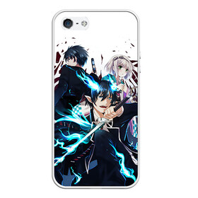 Чехол для iPhone 5/5S матовый с принтом Blue Exorcist в Рязани, Силикон | Область печати: задняя сторона чехла, без боковых панелей | anime | ao no exorcist | blue exorcist | аниме | синий экзорцист | экзорцист