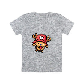 Детская футболка хлопок с принтом One Piece. Chopper. 8 bit. в Рязани, 100% хлопок | круглый вырез горловины, полуприлегающий силуэт, длина до линии бедер | Тематика изображения на принте: chopper | one piece | pixel art | ванпис | пиксель арт | чоппер