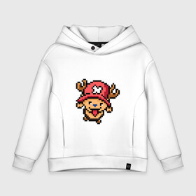 Детское худи Oversize хлопок с принтом One Piece. Chopper. 8 bit. в Рязани, френч-терри — 70% хлопок, 30% полиэстер. Мягкий теплый начес внутри —100% хлопок | боковые карманы, эластичные манжеты и нижняя кромка, капюшон на магнитной кнопке | chopper | one piece | pixel art | ванпис | пиксель арт | чоппер