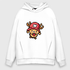 Мужское худи Oversize хлопок с принтом One Piece Chopper 8 bit в Рязани, френч-терри — 70% хлопок, 30% полиэстер. Мягкий теплый начес внутри —100% хлопок | боковые карманы, эластичные манжеты и нижняя кромка, капюшон на магнитной кнопке | chopper | one piece | pixel art | ванпис | пиксель арт | чоппер