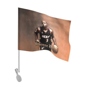 Флаг для автомобиля с принтом Баскетболист Dwyane Wade в Рязани, 100% полиэстер | Размер: 30*21 см | chicago bulls | баскетбол | буллз | дуэйн уэйд | нба | чикаго