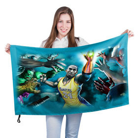 Флаг 3D с принтом Kobe Bryant в Рязани, 100% полиэстер | плотность ткани — 95 г/м2, размер — 67 х 109 см. Принт наносится с одной стороны | kobe bryant | lakers | los angeles lakers | nba. | баскетбол | баскетболист | коби брайант | лайкерс | лос анджелес лейкерс | нба