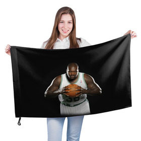 Флаг 3D с принтом Shaquille O`Neal в Рязани, 100% полиэстер | плотность ткани — 95 г/м2, размер — 67 х 109 см. Принт наносится с одной стороны | shaquille oneal | баскетболист | нба | шакил онил