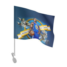 Флаг для автомобиля с принтом Баскетболист в Рязани, 100% полиэстер | Размер: 30*21 см | nba | баскетбол | баскетболист | нба