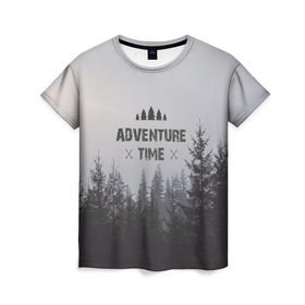 Женская футболка 3D с принтом лес в Рязани, 100% полиэфир ( синтетическое хлопкоподобное полотно) | прямой крой, круглый вырез горловины, длина до линии бедер | горы | лес | море | охота | приключения | природа | рыбалка | свобода | скалы | туман | туризм | экстрим