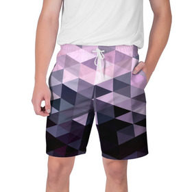 Мужские шорты 3D с принтом Pixel Polygon в Рязани,  полиэстер 100% | прямой крой, два кармана без застежек по бокам. Мягкая трикотажная резинка на поясе, внутри которой широкие завязки. Длина чуть выше колен | геометрия | полигоны | треугольник