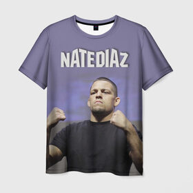Мужская футболка 3D с принтом Nate Diaz в Рязани, 100% полиэфир | прямой крой, круглый вырез горловины, длина до линии бедер | Тематика изображения на принте: mma | диас | нейт