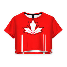 Женская футболка 3D укороченная с принтом Сборная Канады по хоккею 2016 в Рязани, 100% полиэстер | круглая горловина, длина футболки до линии талии, рукава с отворотами | world cup hockey | брент бёрс | вратарь | дрю даути | защитник | канада | клюшка | кубок мира | нападающий | петерс билл | сanada | сборная канады | сидни патрик кросби | хоккей | хоккейная форма | шайба
