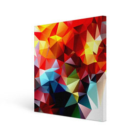 Холст квадратный с принтом Polygon в Рязани, 100% ПВХ |  | геометрия | полигоны | разноцветный | яркий