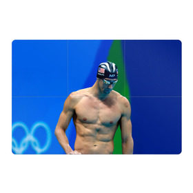 Магнитный плакат 3Х2 с принтом Michael Phelps в Рязани, Полимерный материал с магнитным слоем | 6 деталей размером 9*9 см | Тематика изображения на принте: бассейн | пловец | чемпион. фелепс