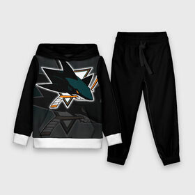 Детский костюм 3D (с толстовкой) с принтом Хоккей 11 в Рязани,  |  | nhl | san jose sharks | sharks | stanley cup | кубок стенли | кубок стэнли | нхл | сан хосе | сан хосе шаркс | хоккей | хоккейный клуб | шаркс