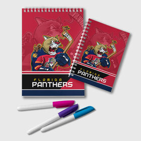 Блокнот с принтом Florida Panthers в Рязани, 100% бумага | 48 листов, плотность листов — 60 г/м2, плотность картонной обложки — 250 г/м2. Листы скреплены удобной пружинной спиралью. Цвет линий — светло-серый
 | florida panthers | nhl | stanley cup | кубок стенли | кубок стэнли | нхл | флорида пантерз | флорида пантеры | хоккей | хоккейный клуб