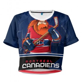 Женская футболка 3D укороченная с принтом Montreal Canadiens в Рязани, 100% полиэстер | круглая горловина, длина футболки до линии талии, рукава с отворотами | montreal canadiens | nhl | stanley cup | емелин | кубок стенли | кубок стэнли | марков | монреаль | монреаль канадиенс | нхл | радулов | хоккей | хоккейный клуб
