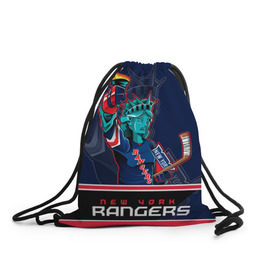 Рюкзак-мешок 3D с принтом New York Rangers в Рязани, 100% полиэстер | плотность ткани — 200 г/м2, размер — 35 х 45 см; лямки — толстые шнурки, застежка на шнуровке, без карманов и подкладки | Тематика изображения на принте: new york rangers | nhl | stanley cup | кубок стенли | кубок стэнли | нхл | нью йорк рейнджерс | нью йорк рейнджеры | рейнджеры | хоккей | хоккейный клуб