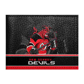 Обложка для студенческого билета с принтом New Jersey Devils в Рязани, натуральная кожа | Размер: 11*8 см; Печать на всей внешней стороне | Тематика изображения на принте: new jersey devils | nhl | stanley cup | дъяволы нью джерси | калинин | кубок стенли | кубок стэнли | нхл | нью джерси девилз | хоккей | хоккейный клуб