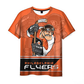 Мужская футболка 3D с принтом Philadelphia Flyers в Рязани, 100% полиэфир | прямой крой, круглый вырез горловины, длина до линии бедер | nhl | philadelphia flyers | stanley cup | кубок стенли | кубок стэнли | нхл | филадельфия | филадельфия флайерз | флаерс | хоккей | хоккейный клуб