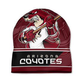 Шапка 3D с принтом Arizona Coyotes в Рязани, 100% полиэстер | универсальный размер, печать по всей поверхности изделия | arizona coyotes | nhl | stanley cup | аризона койотис | аризона койоты | кубок стенли | кубок стэнли | нхл | хоккей | хоккейный клуб